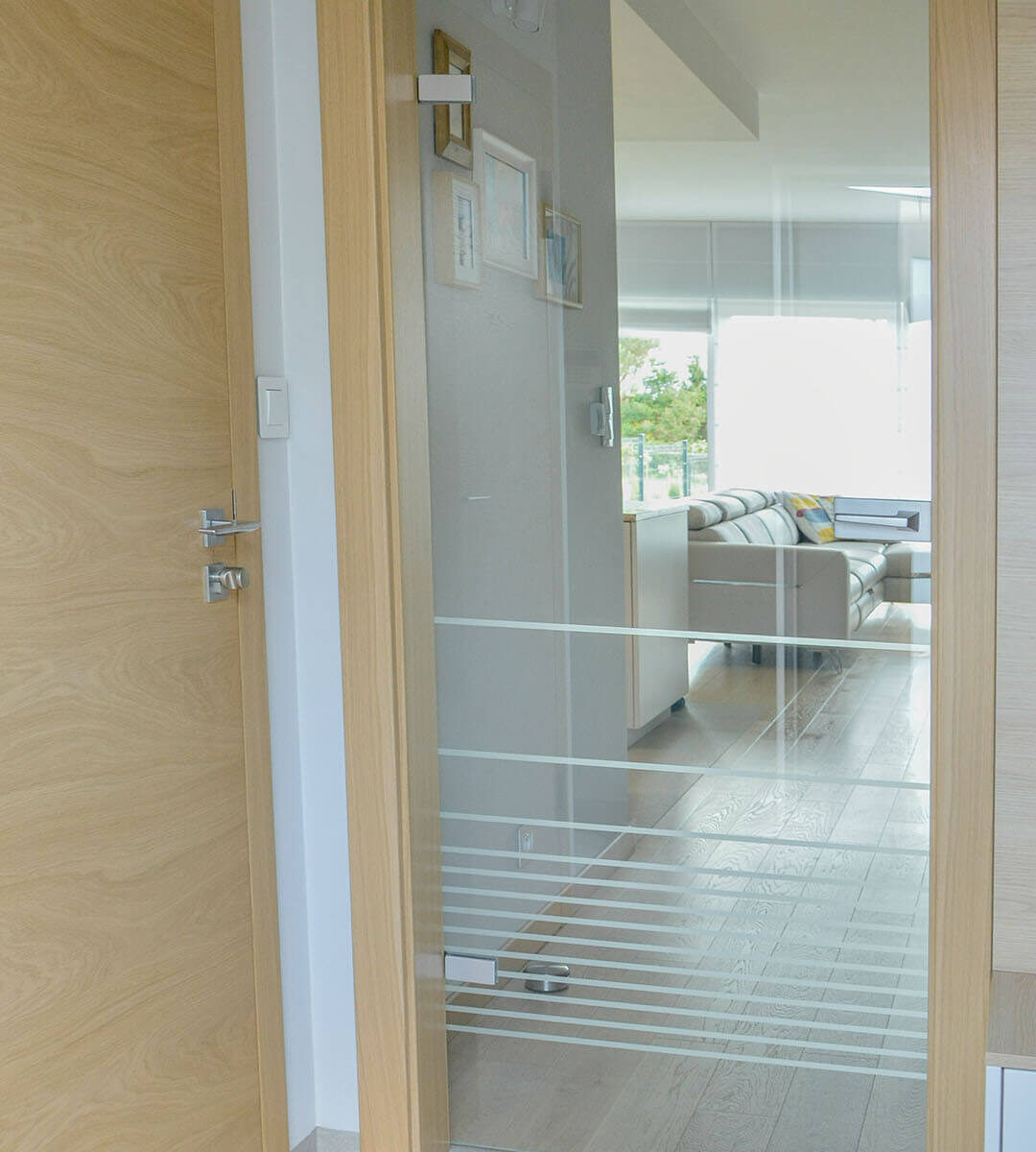 Dubiel Glass szklane ościeżnica Porta Elegance fornir jasny dąb